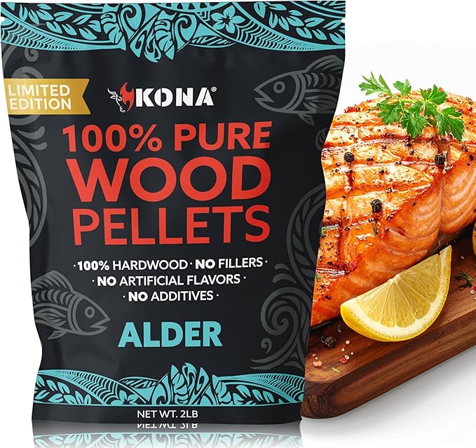 Kona Alder Wood Pellets – Limited Edition, Intended for Ninja Woodfire Grill, Outdoor Oven & Smoker – 2lb Resealable Bag