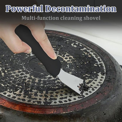 2Pack Metal Small Scraper Stainless Steel Cleaning Scraper Griddle Tool Oven Scrapers Tool Grill Induction Hob Stoves Scrapers Stiff Grill Pan Spatula for Kitchen Cleaning Wallpaper Outdoor BBQ