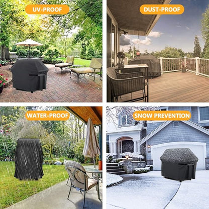 Grill Cover, 48-inch Heavy Duty Oxford Outside Waterproof Grill Covers, Dust-Proof Windproof UV Resistant BBQ Gas Cover Fit Most Brands Char Broil, Weber, Brinkmann, Holland