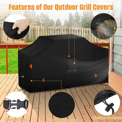 LYHNMW 98 Inch Island Grill Cover, Heavy Duty 600D Waterproof & Dustproof Outdoor Grill BBQ Covers, Anti-UV, Rip-Proof Island BBQ Grill Head Cover