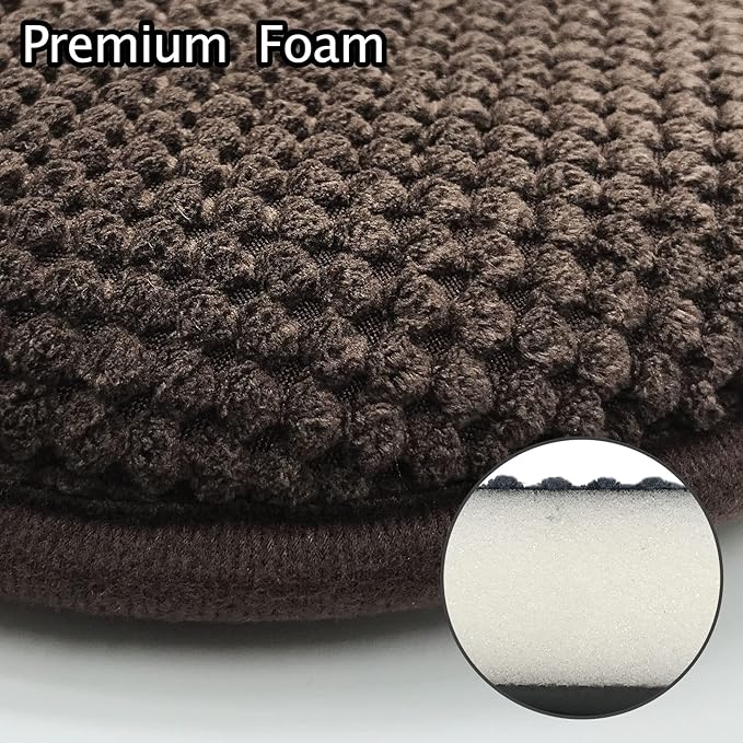 Brown Kitchen Chairs Cushions Set of 2 Non Slip Foam Patio Seat Cushions Washable Soft Thick Pads Large Wooden Metal Tapered Dining Chair Cushions,17" x 15"