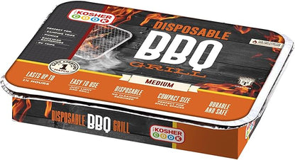 The Kosher Cook Disposable Charcoal Grill - Ready To Use Portable Bbq Grill - Easy To Light Portable Charcoal Grill Kosher