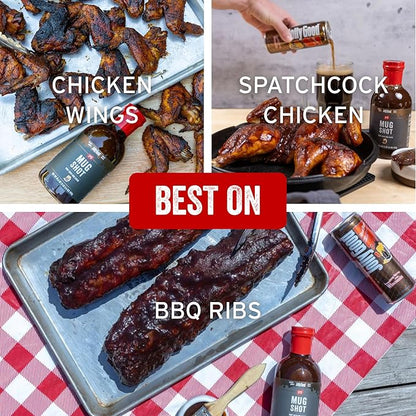 PS Seasoning Mug Shot Root Beer BBQ Sauce – Smoky & Caramelized Flavor – Marinade, Glaze, Dip & Finishing Sauce for Ribs, Pulled Pork, Burnt Ends, Chicken Wings & More