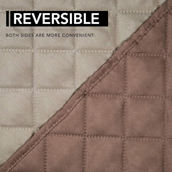 Easy-Going Reversible Couch Cover, Oversized Recliner, Brown/Beige | Machine Washable Slipcover For Dogs, Water Resistant Furniture Mat For Living Room, Non-Slip Sofa Cover, Pet Friendly
