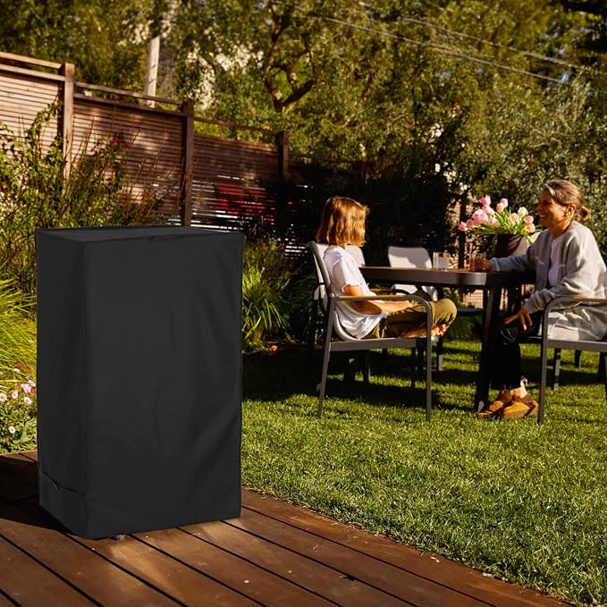 Grill Cover Fit for East Oak 30" Electric Smoker, Heavy Duty 600D Waterproof Square Smoker Cover for East Oak 30 Inch Digital Vertical BBQ Smoker Outside, Black
