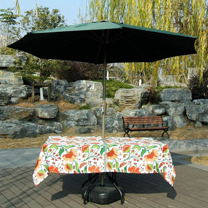 EHouseHome Outdoor Indoor 60x84 inch Rectangle Tablecloth with Umbrella Hole and Zipper, Waterproof Zippered Patio Cloths, Spring/Summer Table Covers for Backyard Circular Table/BBQs/Picnic