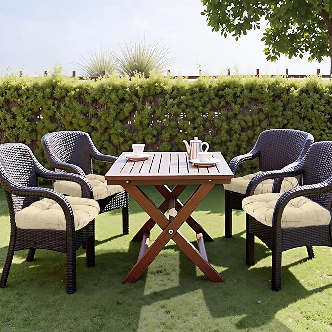 MTMR 2Pcs Outdoor Chair Cushions, Patio Furniture Seat Pads, Waterproof | 2Pcs , waterproof cover, u-shaped, no-fading, thick patio seat pads for outdoor wicker furniture in yard, 19x19x4