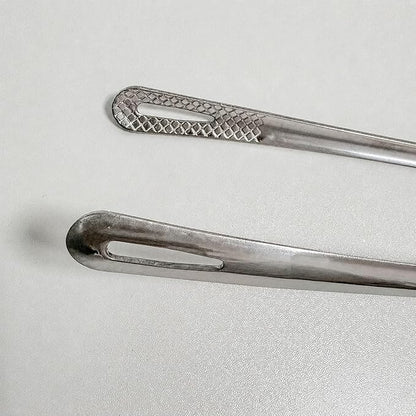 18/8 Stainless Steel Korean BBQ Tongs 11 Inch, 2 PCS Long Thin Grill Tongs, Precision Food Tongs for Cooking, Serving, Charcuterie, Appetizer, Fruit, Kitchen Utensils
