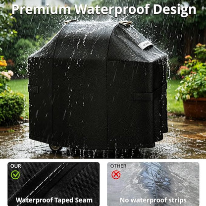 Ultimate Durable Grill Cover for Weber Spirit and Spirit II 200 Series Outdoor Grill,48 Inch Heavy Duty Waterproof Rip-Proof BBQ Cover,Fade Resistant 7138 Grill Cover for Weber with Strap and Air Vent