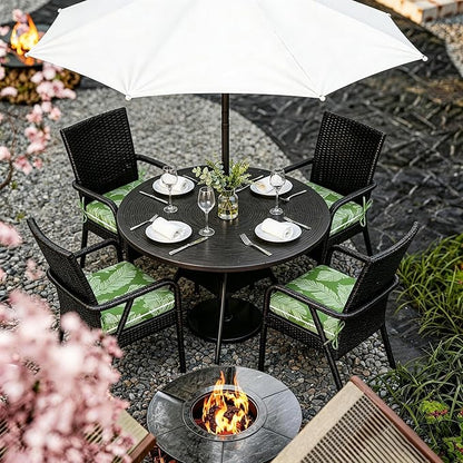 COZYVIDA Outdoor Dining Chair Cushion Set of 4, 20"x20" Square Seat Pads with Tie Straps and YKK Zippers, 30D High-Density Foam, Water-Resistant Fabric,UV-Resistant 1000+ Hrs