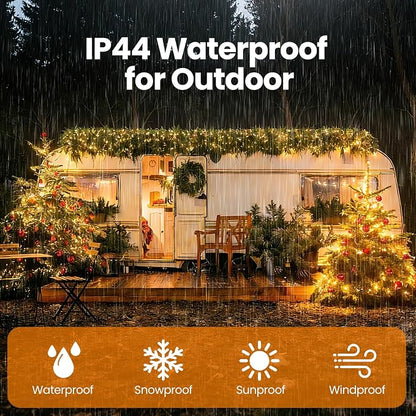 Solar Christmas Lights Outdoor Waterproof Solar String Lights Outdoor with 8 Lighting Modes for Garden Yard Pathway Fence, 50LED 23FT, Warm White