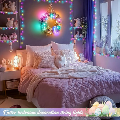 JMEXSUSS 200 LED 66ft Pastel Christmas Lights, Easter String Lights Plug in | Connectable, 8 Modes, Waterproof, Pastel String Lights for Spring Bedroom Window Tree Room Indoor Outdoor Easter Decor