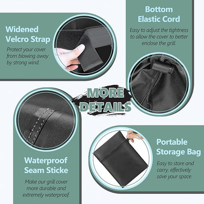Grill Cover 52 Inch - 600D BBQ Cover for Weber Spirit 300 & Spirit 400 Series Grills - Outdoor Barbecue Covers Waterproof Heavy Duty for Weber Spirit E310, E315, E325, E330, E-425 and E-435
