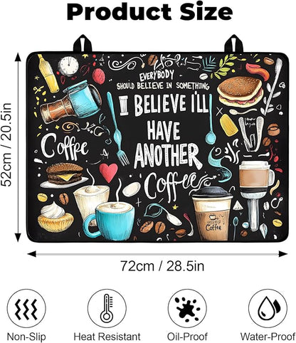 Heat-Resistant Glass Stove Top Cover with Anti-Slip Rubber Coating – 28.5x20.5 Inch Electric Stove Protector, Scratch-Resistant, Expands Counter Space, Stylish Kitchen Decor