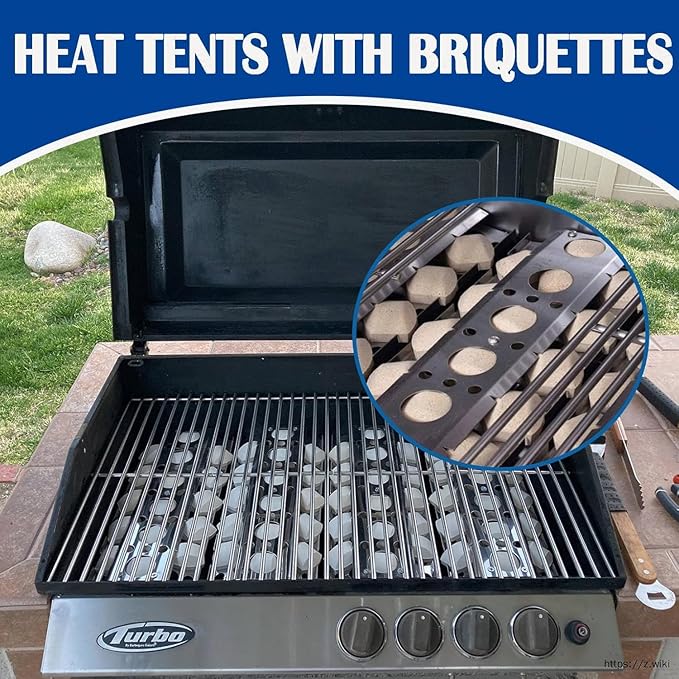 SafBbcue Grill Briquettes for Summerset Sizzler Grill Parts RCS 26" 32" 40" Grill Replacement Parts Turbo Captn Cook CG3CKWN CG4CKW Flame Tamer(5-Pcs)