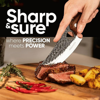 Matsato Chef Knife - Kitchen Knife for Cooking, Chopping. Japanese Steel Knife for Home, BBQ, Balance & Control, 6.3 Inch