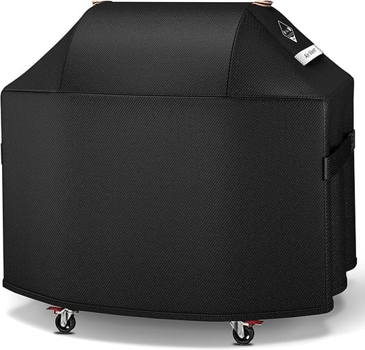 [Upgraded 800D Heavy Duty Fabric] 63 inch Grill Cover for Weber Genesis 300 Series or II 300 Series and New 2022 Genesis 300,Waterproof 3 Burner Grill Cover,Rip-Proof BBQ Cover,Compared to Weber 7757