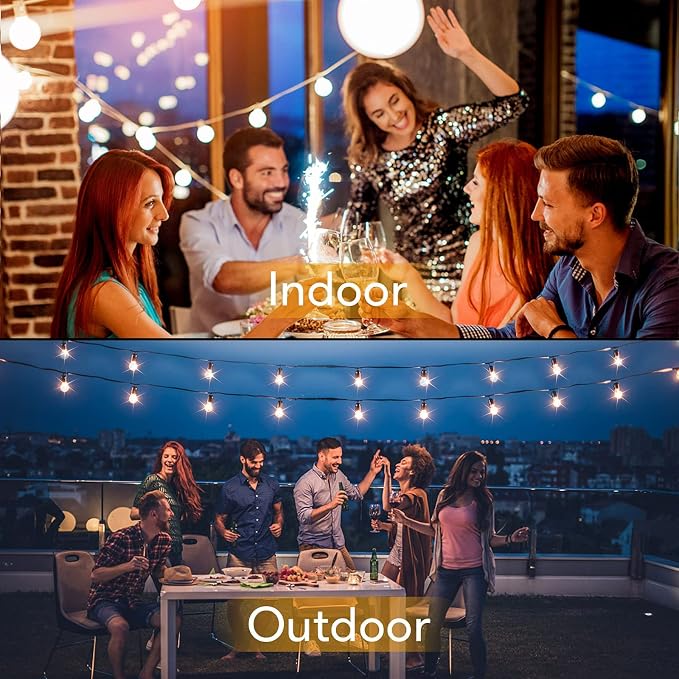 Brightever Outdoor String Light 150FT, Waterproof Dimmable Patio Lights with 75 G40 Globes, Shatterproof Connectable Outside Hanging Light for Backyard Porch