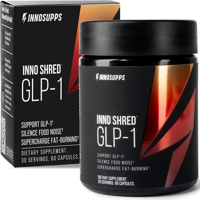 Inno Shred GLP-1 Thermogenic Fat Burner & Appetite Support, 30 Servings | Weight loss, metabolism & energy support with Berberine, Green Coffee Bean, B Vitamins; GLP-1 support for men & women