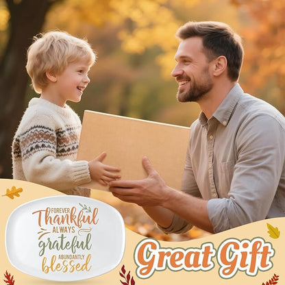 R HORSE Fall Thanksgiving Melamine Platter Gift, Reusable Serving Tray | Fall Autumn Thanksgiving Gift for Women Men Friend, Ideal for Turkey, Appetizer, Snack, Dessert, Indoor Outdoor Dinner Party