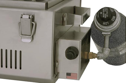 Solaire SOL-IR17BWR Portable Infrared Propane Gas Grill with Warming Rack, Stainless Steel, with Carrying Bag