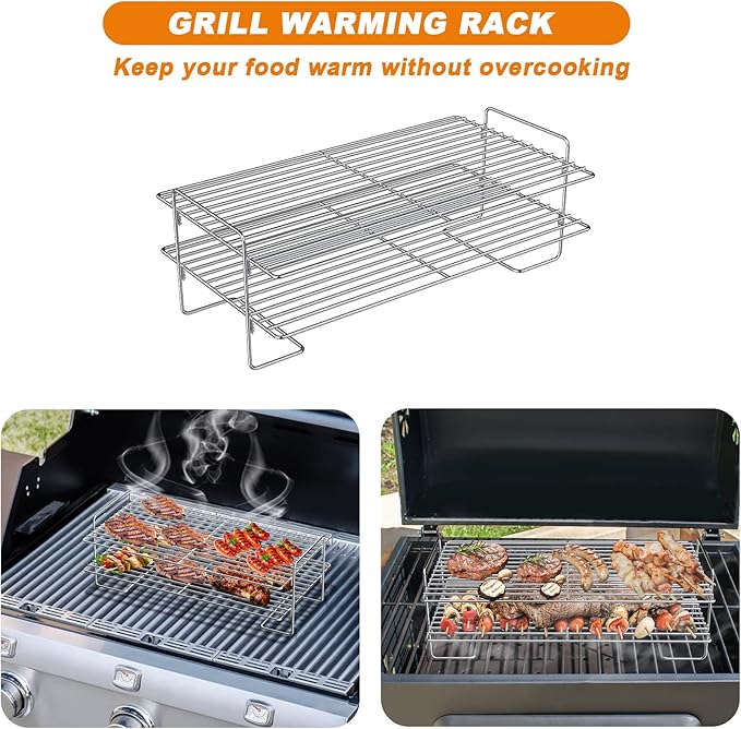 Stanbroil 17 Inch Universal Stainless Steel Smoke Shelf/Warming Cooking Rack Replacement for Traeger and other Wood Pellet Grills/Gas Grills
