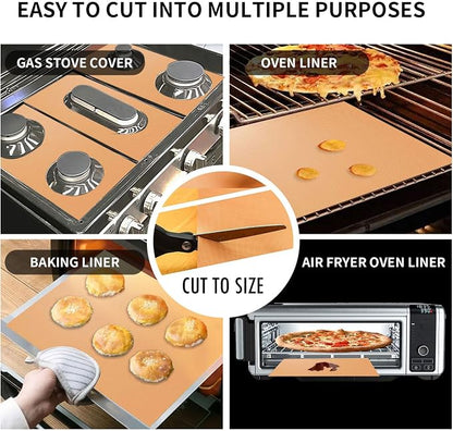 Copper Grill Mats for Outdoor Grill Set of 6 - Nonstick Reusable Barbecue Matt Pad for BBQ Grilling Cooking (Copper 6pcs)