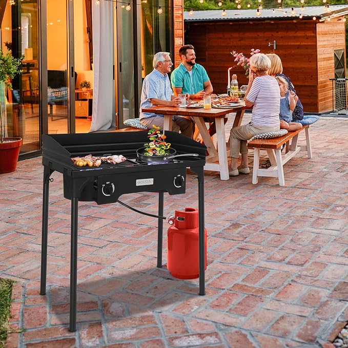 ROVSUN 2/3 Burner Outdoor Propane Gas Stove High Pressure Stand Cooker for Backyard Cooking Camping Home Brewing Canning Turkey Frying