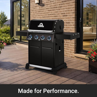 Broil King 674114 Baron 420 Pro Shadow 4-Burner Pellet Ready Propane Gas Grill in Black