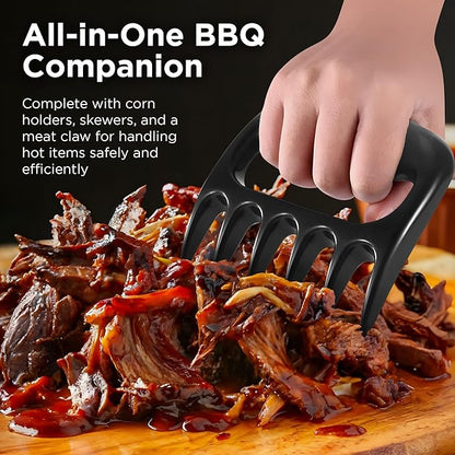 Kaluns 35PC BBQ Grill Tools Set – Heavy Duty Stainless Steel Grill Accessories Kit with Case, Meat Thermometer, Injector, Claws & Mats for Dad, Men