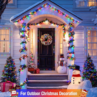 JMEXSUSS 400 LED Christmas Lights Outdoor with 8 Modes | 132ft Multicolor Christmas Tree Lights with Remote, Indoor Christmas String Lights Plug in for House Christmas Bush Decor