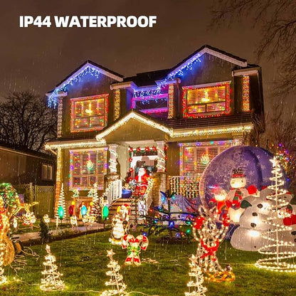 TW SHINE Christmas Lights, 200 LED 66FT Outdoor Christmas Lights Plug in with 8 Modes, Waterproof Light Outdoor, Indoor Xmas Decorations for Party Yard House Decor, Warm White