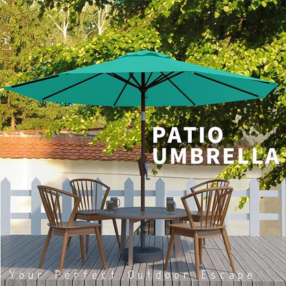 10FT Patio Umbrella, Outdoor Umbrella with Push Button Tilt and Crank, 8 Sturdy Ribs, UV Protection & Waterproof Market Umbrella for Pool, Backyard, Beach,Deck