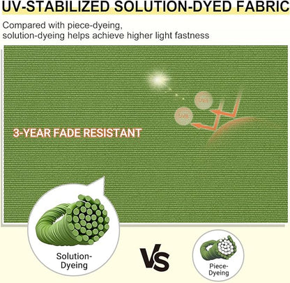 downluxe Outdoor Chair Cushions Set of 4 for Patio Furniture, Water-Resistant Patio Chair Cushions with Ties, High Density Foam Outdoor Seat Cushion, 17" X 16" X 2", Sage Green