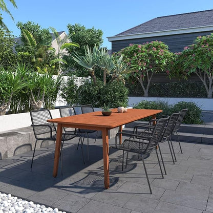 Amazonia San Marino 7-Piece Outdoor Rectangular Dining Table Set | Eucalyptus Wood | Ideal for Patio and Indoors