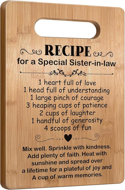 Sister-in-Law Birthday Gifts, Sister-in-Law Gift from Sister, Cutting Board Gift for Mother's Day, Wedding, Christmas
