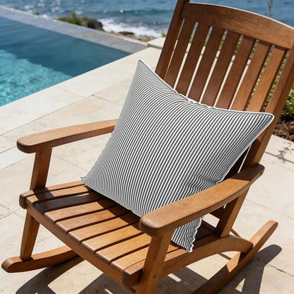 LVTXIII Outdoor/Indoor Pillow Covers, Patio Fade Resistant Throw Pillow Covers ONLY, Waterproof Farmhouse Accent Cushion Cases for Sofa Patio Couch Decoration 20"x20" Set of 2, Strip Grey