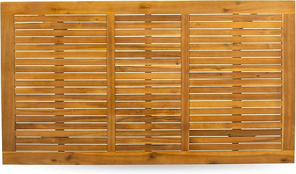 East West Furniture DEBS7CANA 7 Piece Patio Dining Set Consist of a Rectangle Outdoor Acacia Wood Table and 6 Folding Arm Chairs, 40x72 Inch, Natural Oil