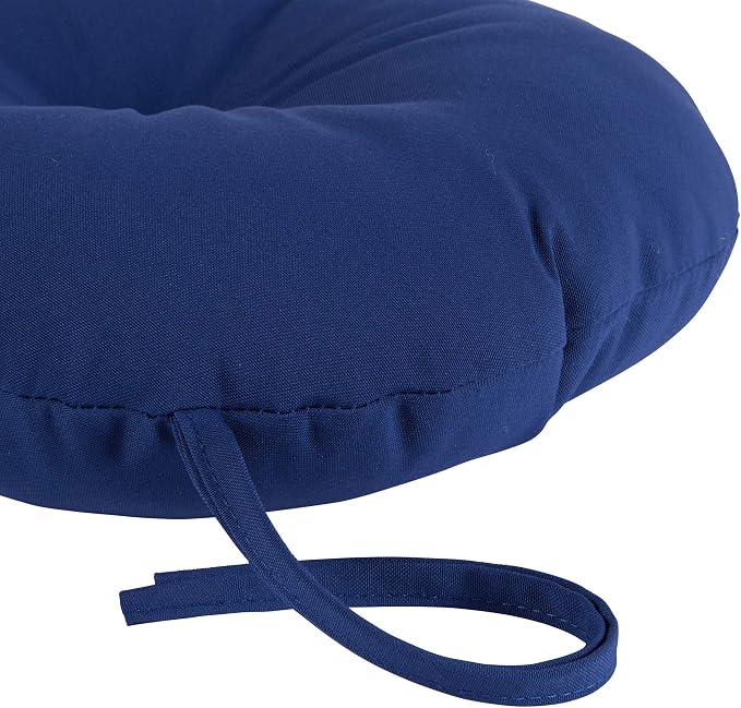 Greendale Home Fashions Blue Outdoor 15-inch Bistro Seat Cushion, Set of 2