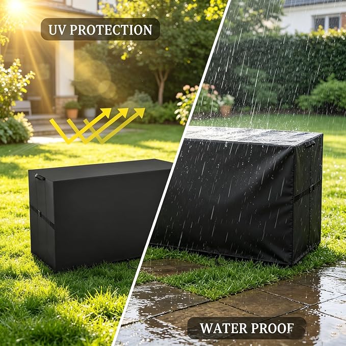 Outdoor Storage Box Cover for Yardgrace 270 Gallon Deck Box | Heavy Duty Waterproof Resin Storage Bin Cover Universal Fit Deck Box Covers-57.9"L x 32.2"W x 33.7"H