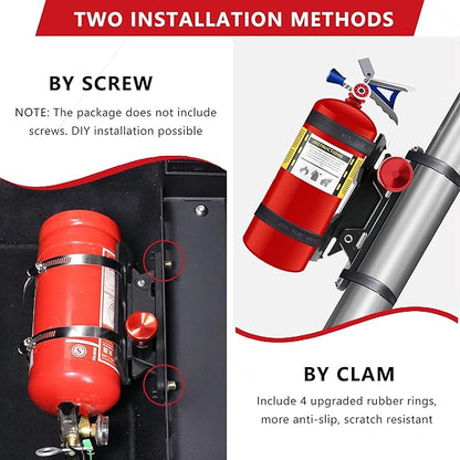 Car Fire Extinguisher Mount Bracket Aluminum Quick Release Roll Bar Fire Extinguisher Holder Mount Universal Compatible with Jeep Truck UTV ATV Semi
