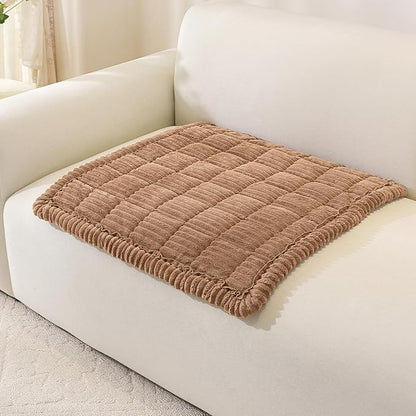 OstepDecor Couch Cover for Dogs, Washable Non Slip Sofa Cover for Pets | Soft Couch Covers for Sofa, Loveseat and Sectional, Furniture Protector Against Pet Hair & Dirt (27.6" x 27.6", Brown)
