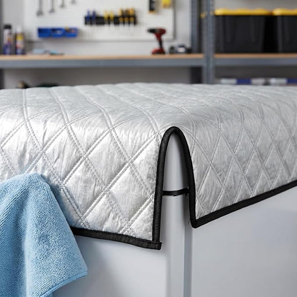 DECHOUS Freezer Top Cover: Waterproof Insulated Freezer Cover for Outdoor Chest Refrigerator 50x39 Inch Aluminum Foil Thermal Topper Blanket for Fridges Beverage Coolers