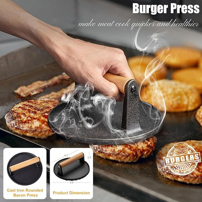 Grilliance 27pcs Griddle Accessories Kit for Blackstone, Professional Hibachi Flat Top Grill Tools, Enlarged Spatula Gift Set with Basting Cover，Burger Press Patty Maker for Outdoor BBQ Teppanyaki