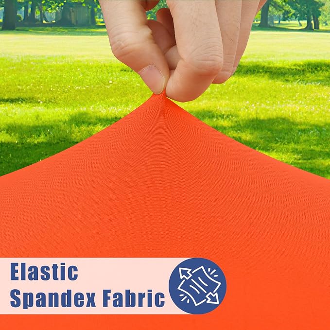 Moosfor 2 Pack Rectangle Spandex Fitted Table Cloth, 6FT Elastic Tablecloth | Washable Picnic Table Cover, Stretch Waterproof Table cloths for Party, Patio, Dining, Kitchen, 30" x 72", Orange