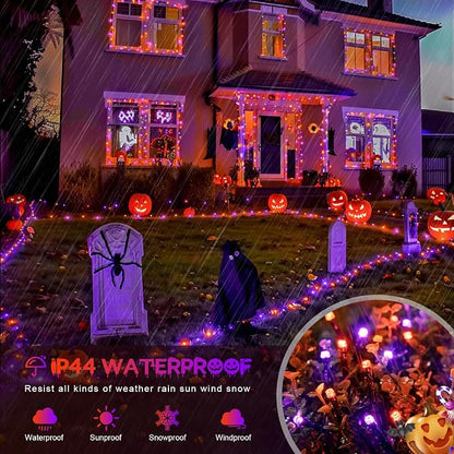 JMEXSUSS 800 LED Orange and Purple Halloween Lights Outdoor with 8 Modes | 272ft, Remote Control, Waterproof, Plug in Halloween String Lights, Halloween Tree Lights for Tree Party Halloween Decor
