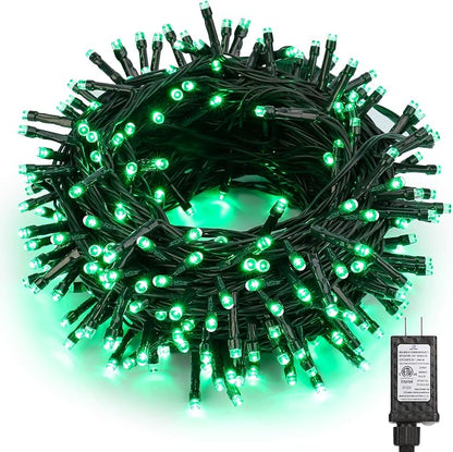 Brizled Outdoor Christmas Lights Green, 78.74ft 240 LED Mini Light String | Connectable; 8 Modes; Waterproof; Memory; Timer; Plugin Twinkle Mini Tree Fairy Light for Outside Xmas Patrick's Day Party
