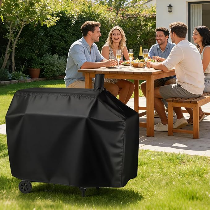Charcoal Grill Cover for Royal-Gourme-t CC1830W 30-Inch Charcoal Grill, Smoker Grill Cover for CC1830SC 30-Inch Outdoor Grill Waterproof BBQ Grill Cover - 54" L×29" W×45" H, Black
