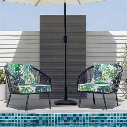 DYTXIII Outdoor Deep Seat Cushion Set, Water Repellent 22"x22" Patio Thick Cushions Replacement with Seat & Back Pillow for Patio Sofa, Wicker Chair, Couch - Islamorada Blue Green