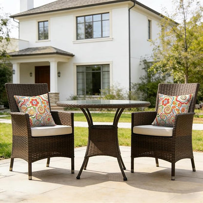 LVTXIII 2 Pack Outdoor Pillow Covers ONLY 18x18 Inch, Water-Repellent Square Decorative Cushion Covers for Patio Furniture, Garden, Sofa, Flower Multi
